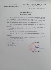 Thư mời báo giá Phim X-Quang