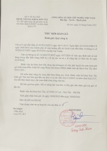 Thư mời cung cấp giá dịch vụ tư vấn thẩm định E-HSMT và thẩm định KQLCNT