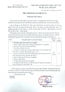 Thư mời báo giá dịch vụ triển khai gói thầu mua hệ thống phần mềm quản lý xét nghiệm.