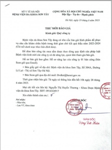 Thư mời báo giá sinh phẩm để phục vụ nhu cầu khám chữa bệnh trong thời gian chờ kết quả thầu năm 2023-2024