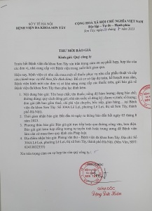 Thư mời báo giá nhu cầu mua thuốc phục vụ phẫu thuật và cấp cứu